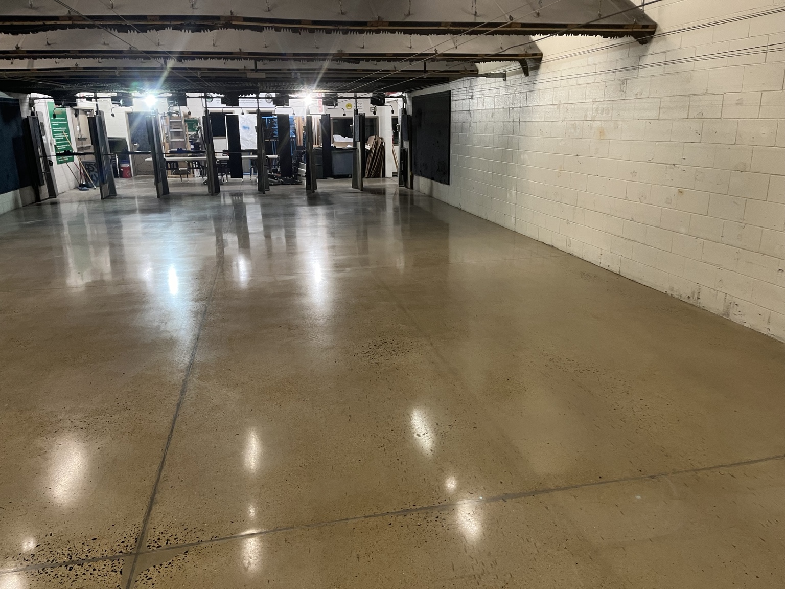 Commercial polished concrete floor