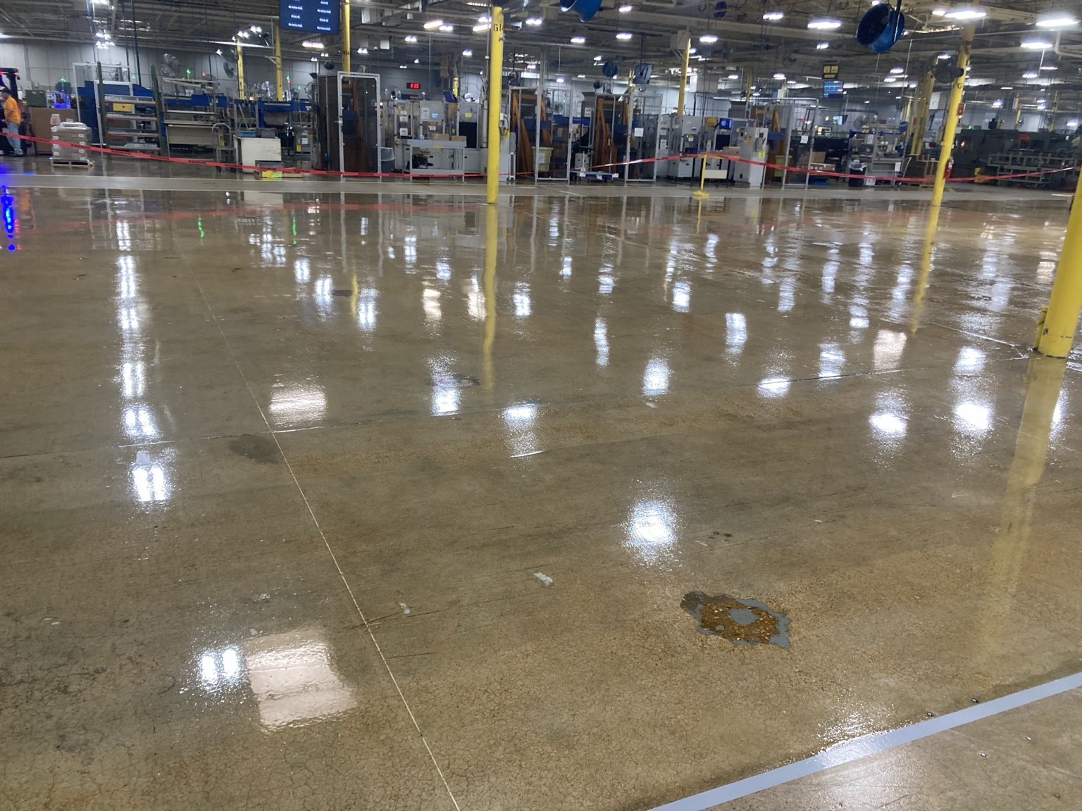 Industrial polished concrete floor